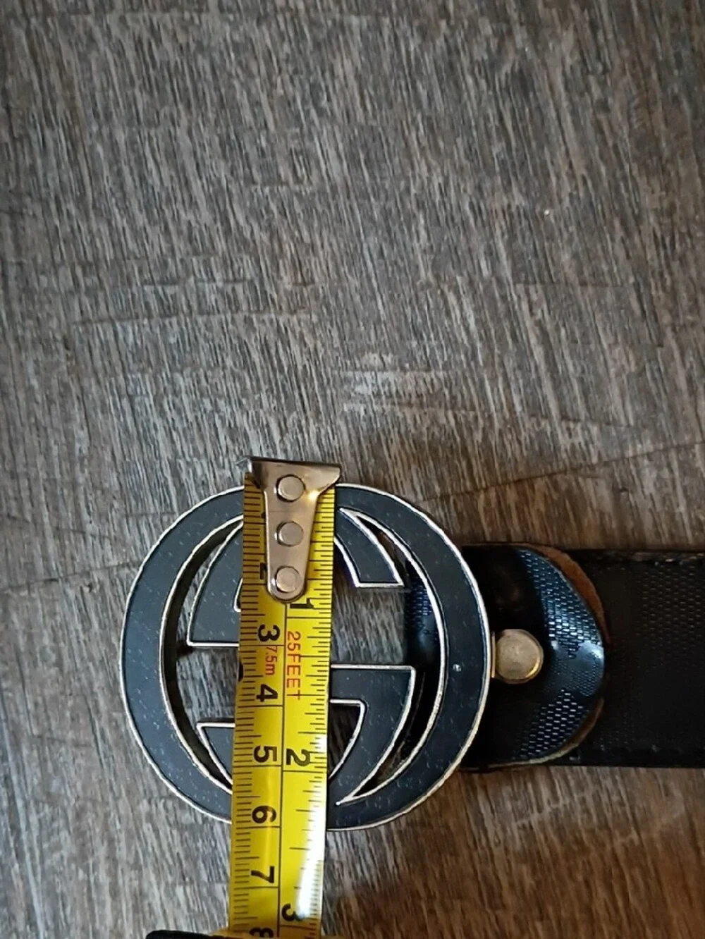 Gucci Black GG Monogram Belt Buckle